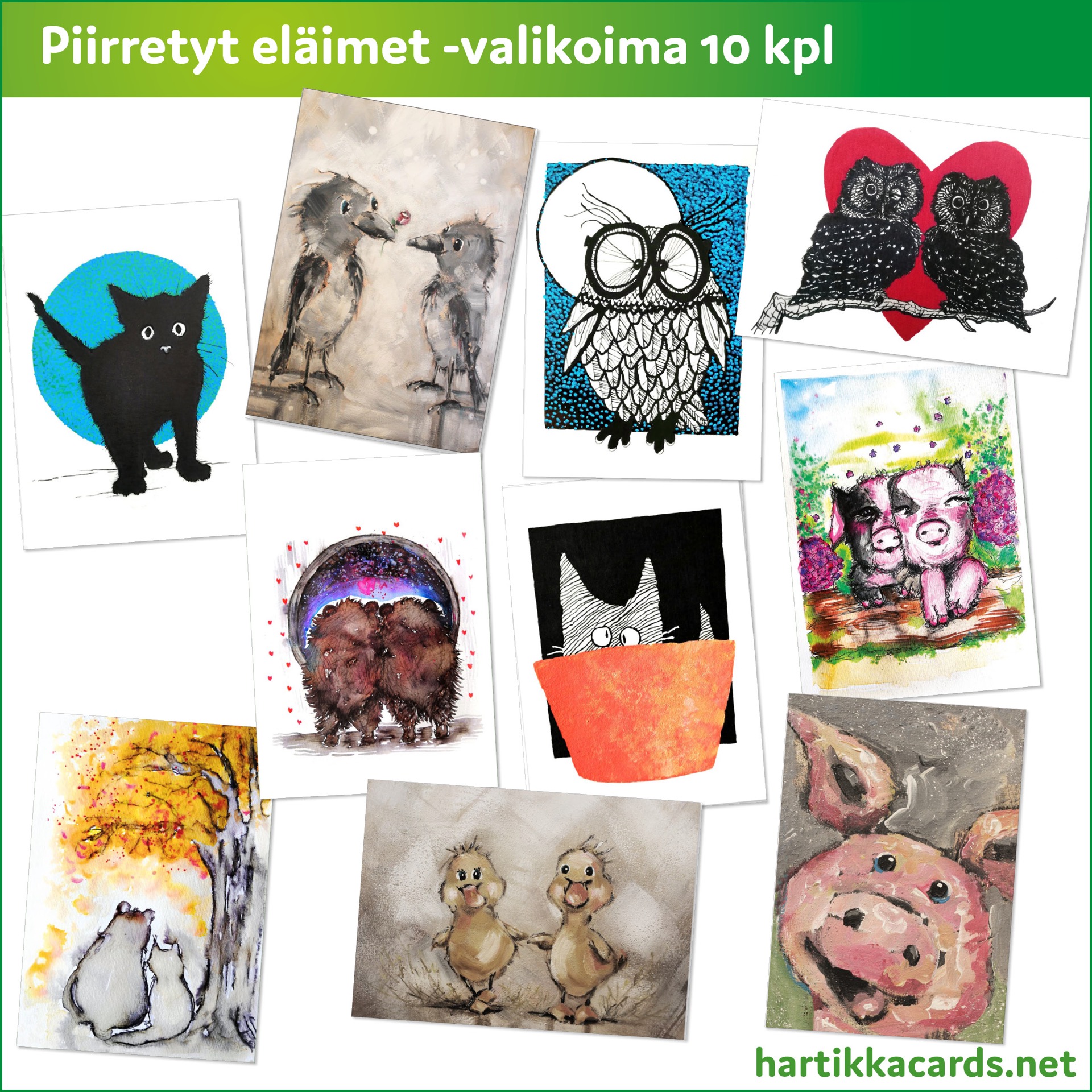 Piirretyt El imet postikorttivalikoima 10 Kpl Hartikka Cards Posters Piirretyt El imet postikorttivalikoima 10 Kpl Hartikka Cards Posters